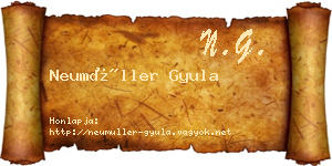 Neumüller Gyula névjegykártya