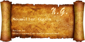 Neumüller Gyula névjegykártya